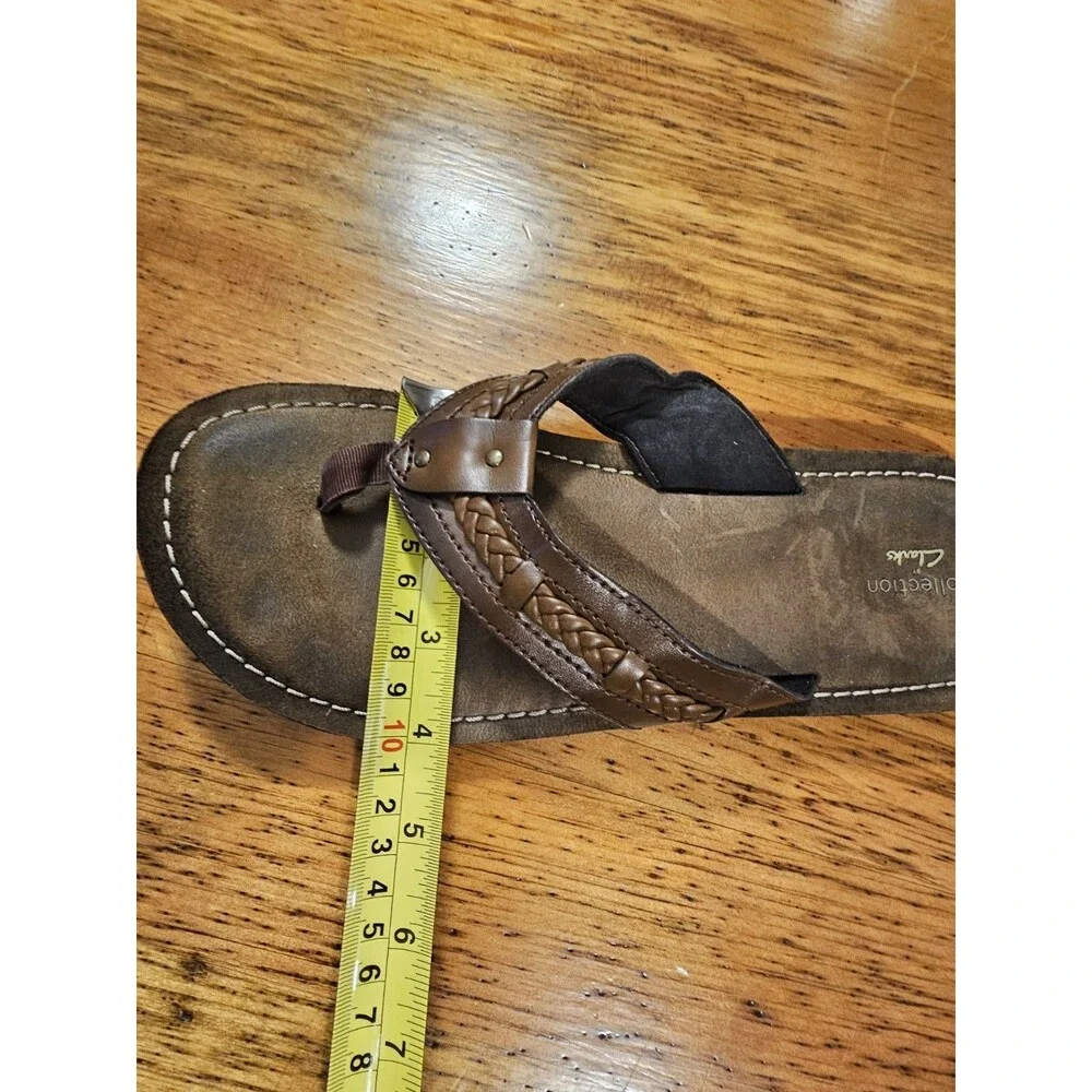 Clarks Women's Fenner Nerice Sandals Size 10 M Brown Braided Flip Flops Boho EUC - Picture 6 of 7
